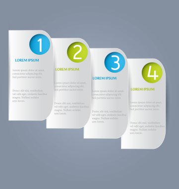 Business infographics template for presentation, education, web design, banners, brochures, flyers. Blue and green tabs.