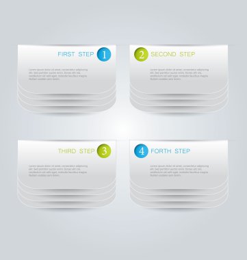 Business infographics template for presentation, education, web design, banners, brochures, flyers. Blue and green tabs.