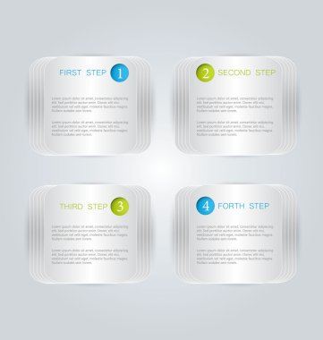 Business infographics template for presentation, education, web design, banners, brochures, flyers. Blue and green tabs.