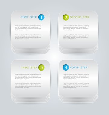 Business infographics template for presentation, education, web design, banners, brochures, flyers. Blue and green tabs.