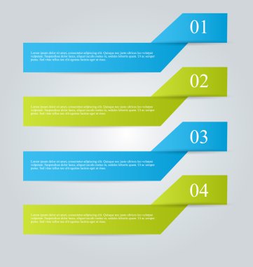 Business infographics template for presentation, education, web design, banners, brochures, flyers. Blue and green tabs.