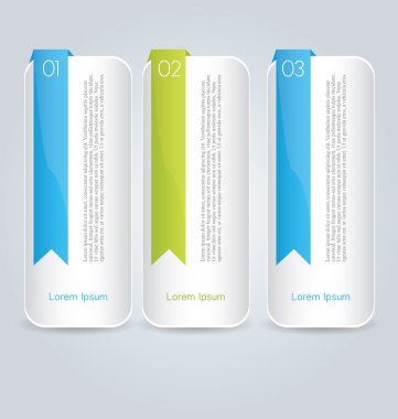 Business infographics template for presentation, education, web design, banners, brochures, flyers. Blue and green tabs.