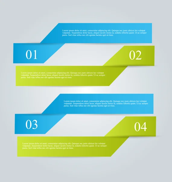Modèle d'infographie d'entreprise pour la présentation, l'éducation, la conception Web, les bannières, les brochures, les dépliants. Onglets bleu et vert . — Image vectorielle