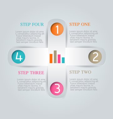 Infographic template with step options for business, startup concept, web design, data visualization, banner, brochure or flyer layouts, presentation, education