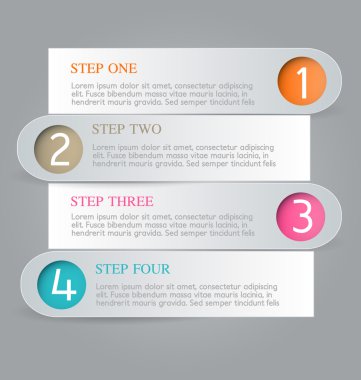 Infographic template with step options for business, startup concept, web design, data visualization, banner, brochure or flyer layouts, presentation, education