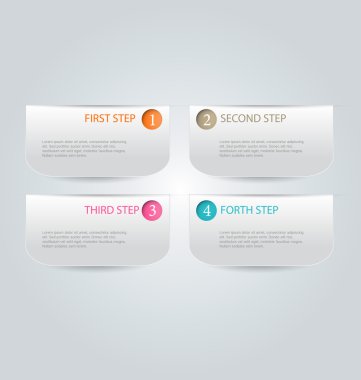 Infographic template with step options for business, startup concept, web design, data visualization, banner, brochure or flyer layouts, presentation, education