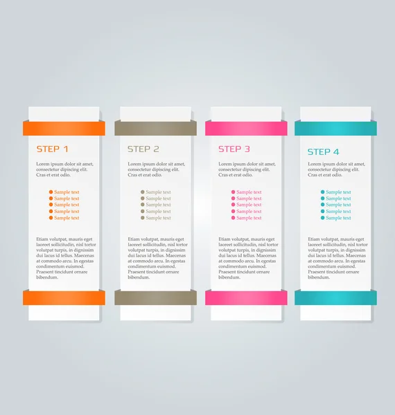 Infographic template with step options for business, startup concept, web design, data visualization, banner, brochure or flyer layouts, presentation, education — Wektor stockowy