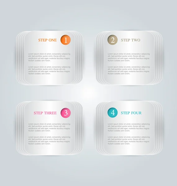 Infographic template with step options for business, startup concept, web design, data visualization, banner, brochure or flyer layouts, presentation, education — ストックベクタ