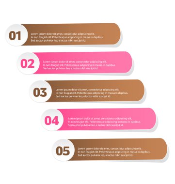 Business infographics template for presentation, education, web design, banners, brochures, flyers. Brown and pink colors.