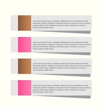 Business infographics template for presentation, education, web design, banners, brochures, flyers. Brown and pink colors.