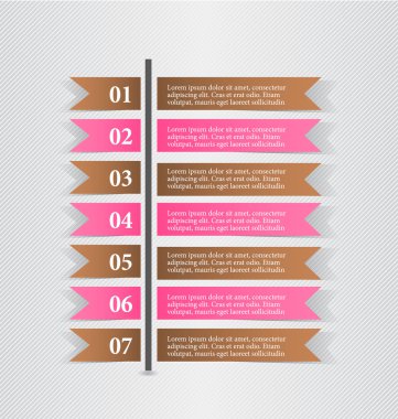 Business infographics template for presentation, education, web design, banners, brochures, flyers. Brown and pink colors.