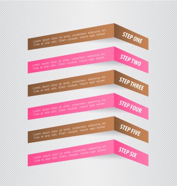 Business infographics template for presentation, education, web design, banners, brochures, flyers. Brown and pink colors.