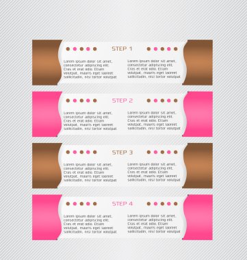 Business infographics template for presentation, education, web design, banners, brochures, flyers. Brown and pink colors.