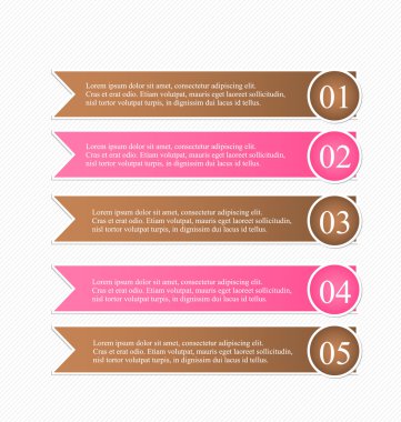 Business infographics template for presentation, education, web design, banners, brochures, flyers. Brown and pink colors.