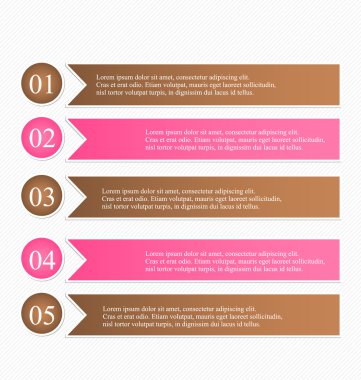 Business infographics template for presentation, education, web design, banners, brochures, flyers. Brown and pink colors.