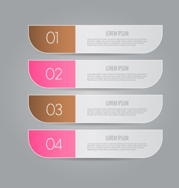 Business infographics template for presentation, education, web design, banners, brochures, flyers. Brown and pink colors.
