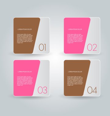Business infographics template for presentation, education, web design, banners, brochures, flyers. Brown and pink colors.