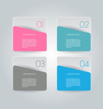 Business infographics template for presentation, education, web design, banners, brochures, flyers. Blue, green, grey and black tabs.