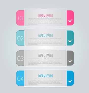 Business infographics template for presentation, education, web design, banners, brochures, flyers. Blue, green, grey and black tabs.