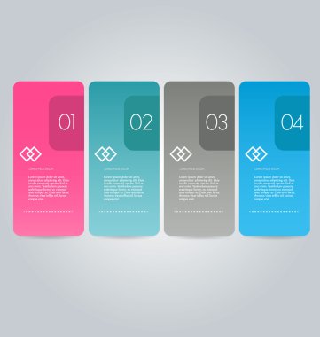 Business infographics template for presentation, education, web design, banners, brochures, flyers. Blue, green, grey and black tabs.
