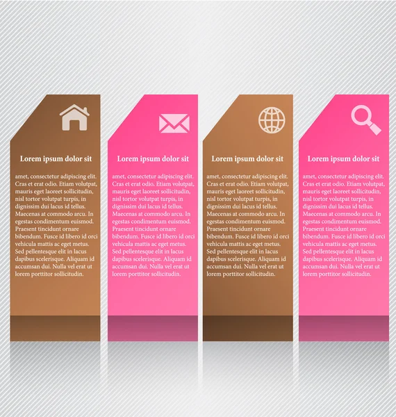 Business infographics template for presentation, education, web design, banners, brochures, flyers. Brown and pink colors.