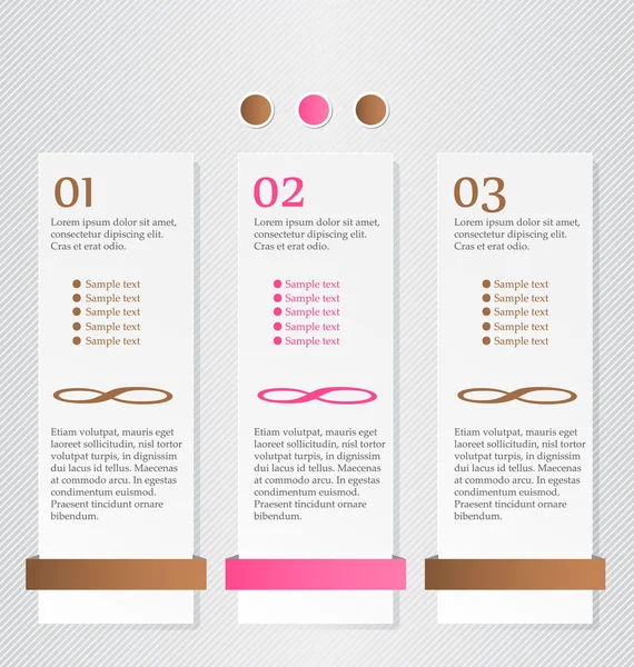Business infographics template for presentation, education, web design, banners, brochures, flyers. Brown and pink colors.