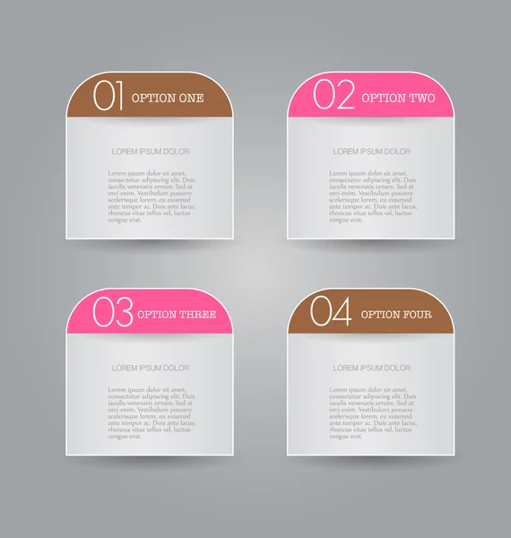 Business infographics template for presentation, education, web design, banners, brochures, flyers. Brown and pink colors. — Stok Vektör