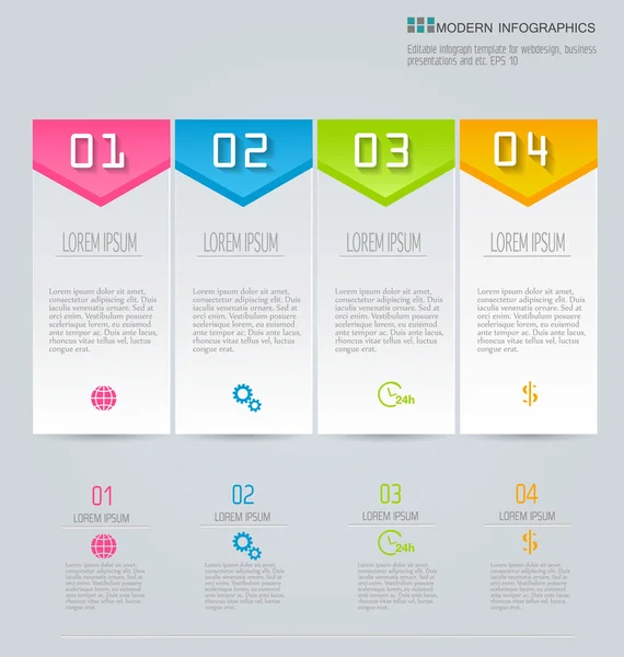 Infographics template for business, education, web design, banners, brochures, flyers. — Stok Vektör