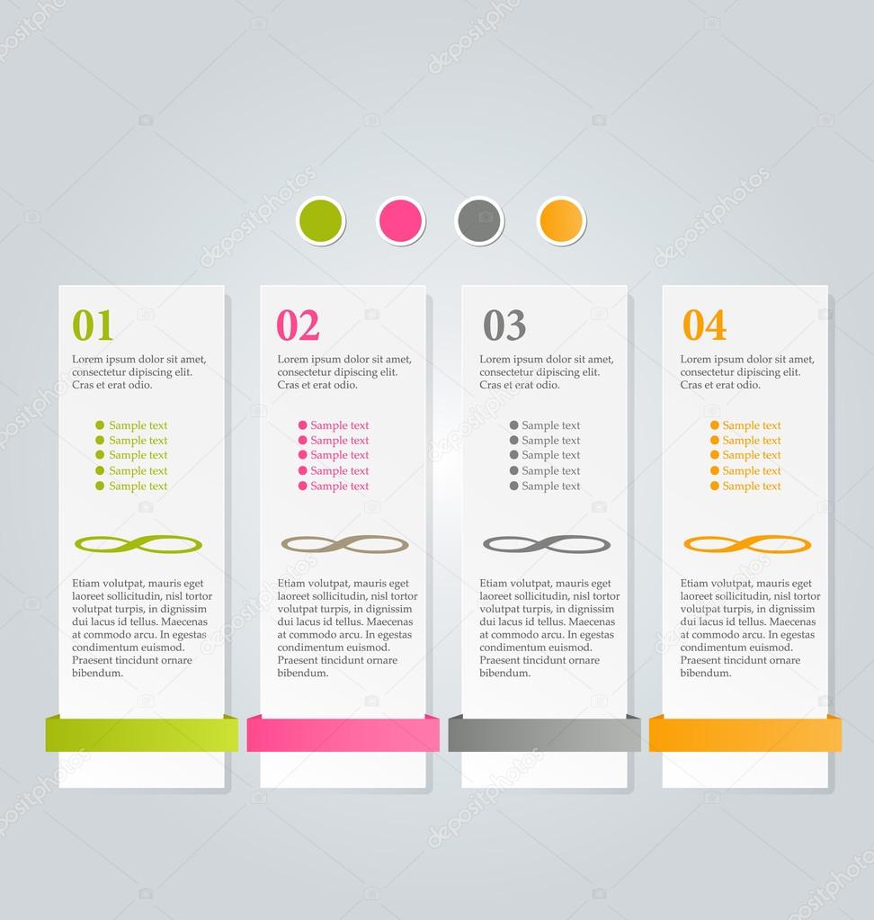 Business infographics tabs template for presentation, education, web design, banners, brochures, flyers