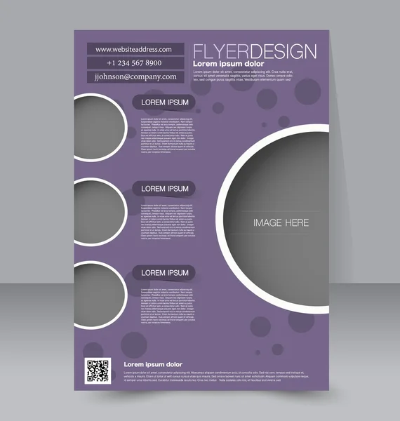 Modelo de panfleto. Brochura de negócios. Cartaz A4 editável para design, educação, apresentação, site, capa de revista . — Vetor de Stock