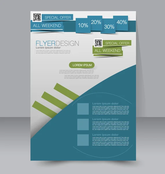 Flyer šablony. Obchodní brožura. Upravitelné plakát A4 pro design, vzdělávání, prezentace, webové stránky, časopis kryt. — Stockový vektor