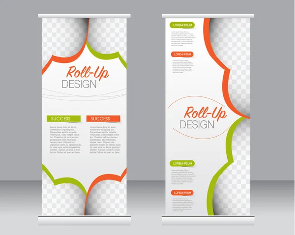 Roll up banner stand template. Abstract background for design,  business, education, advertisement. — Stock Vector