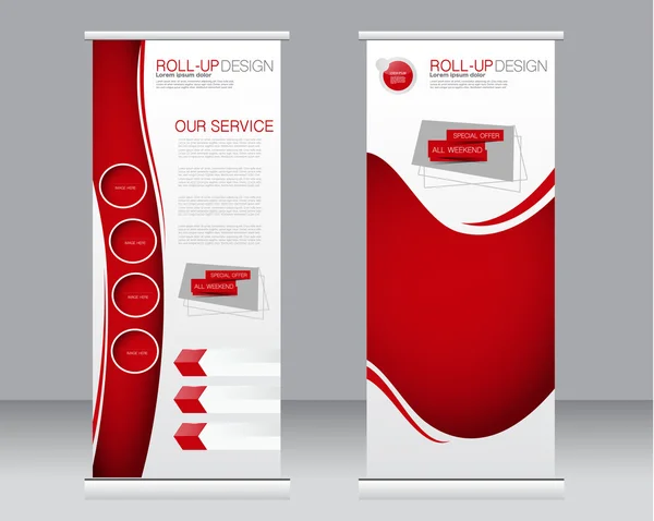 Roll-up Banner Stand Vorlage. abstrakter Hintergrund für Design — Stockvektor