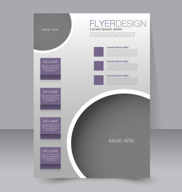 Flyer template. Brochure design. Editable A4 poster