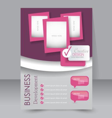 Flyer template. Brochure design. Editable A4 poster