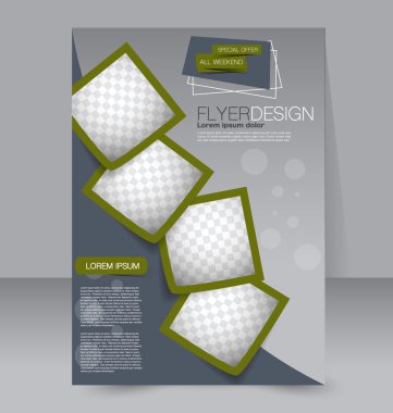 Flyer template. Brochure design. Editable A4 poster