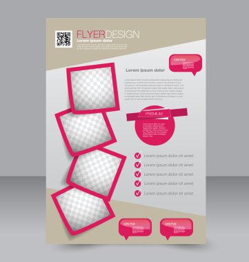 Flyer template. Brochure design. Editable A4 poster