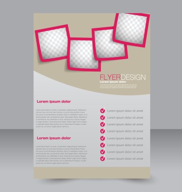Flyer template. Brochure design. Editable A4 poster