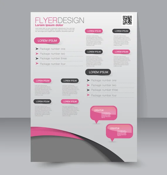 Flyer template. Brochure design. Editable A4 poster — 스톡 벡터