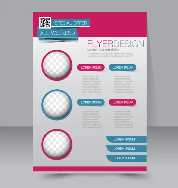 Flyer template. Brochure design. Editable A4 poster — ストックベクタ