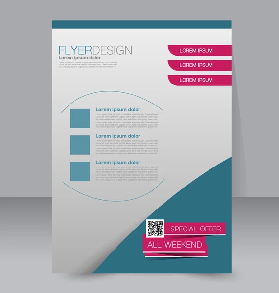 Flyer template. Brochure design. Editable A4 poster — ストックベクタ