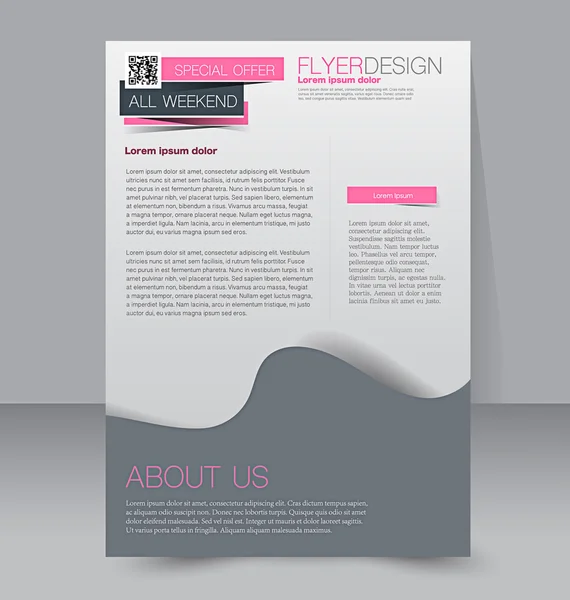 Flyer template. Brochure design. Editable A4 poster — ストックベクタ