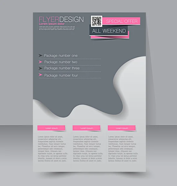 Flyer template. Brochure design. Editable A4 poster — Wektor stockowy