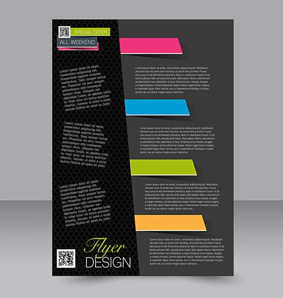 Modello di volantino. Brochure di design. Manifesto A4 modificabile — Vettoriale Stock