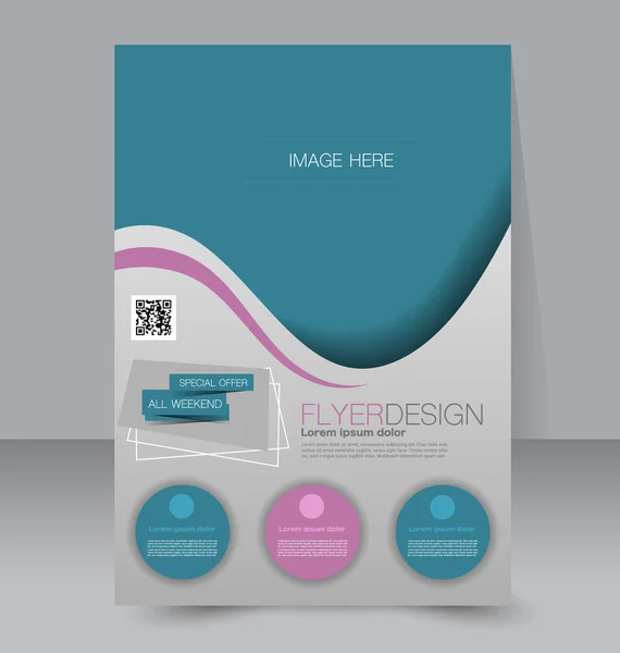 Flyer template. Brochure design. Editable A4 poster — Stok Vektör