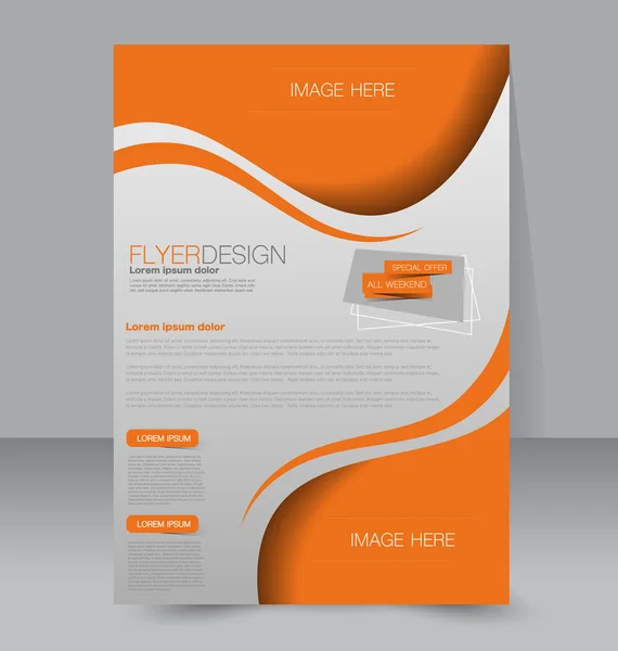 Flyer template. Brochure design. Editable A4 poster — Stok Vektör