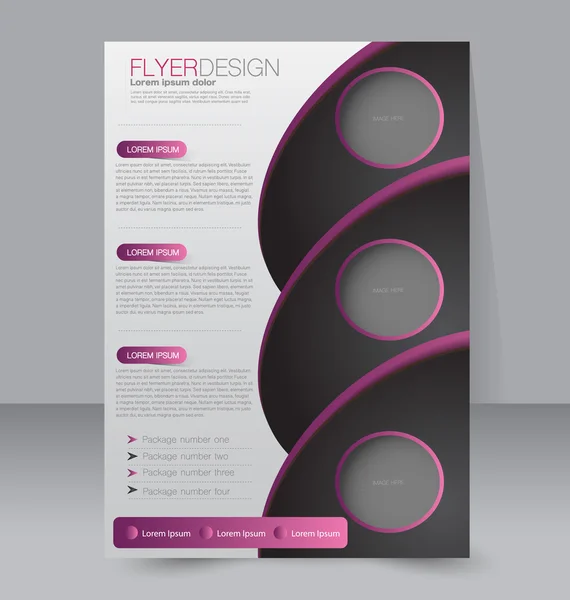 Flyer template. Brochure design. Editable A4 poster — ストックベクタ