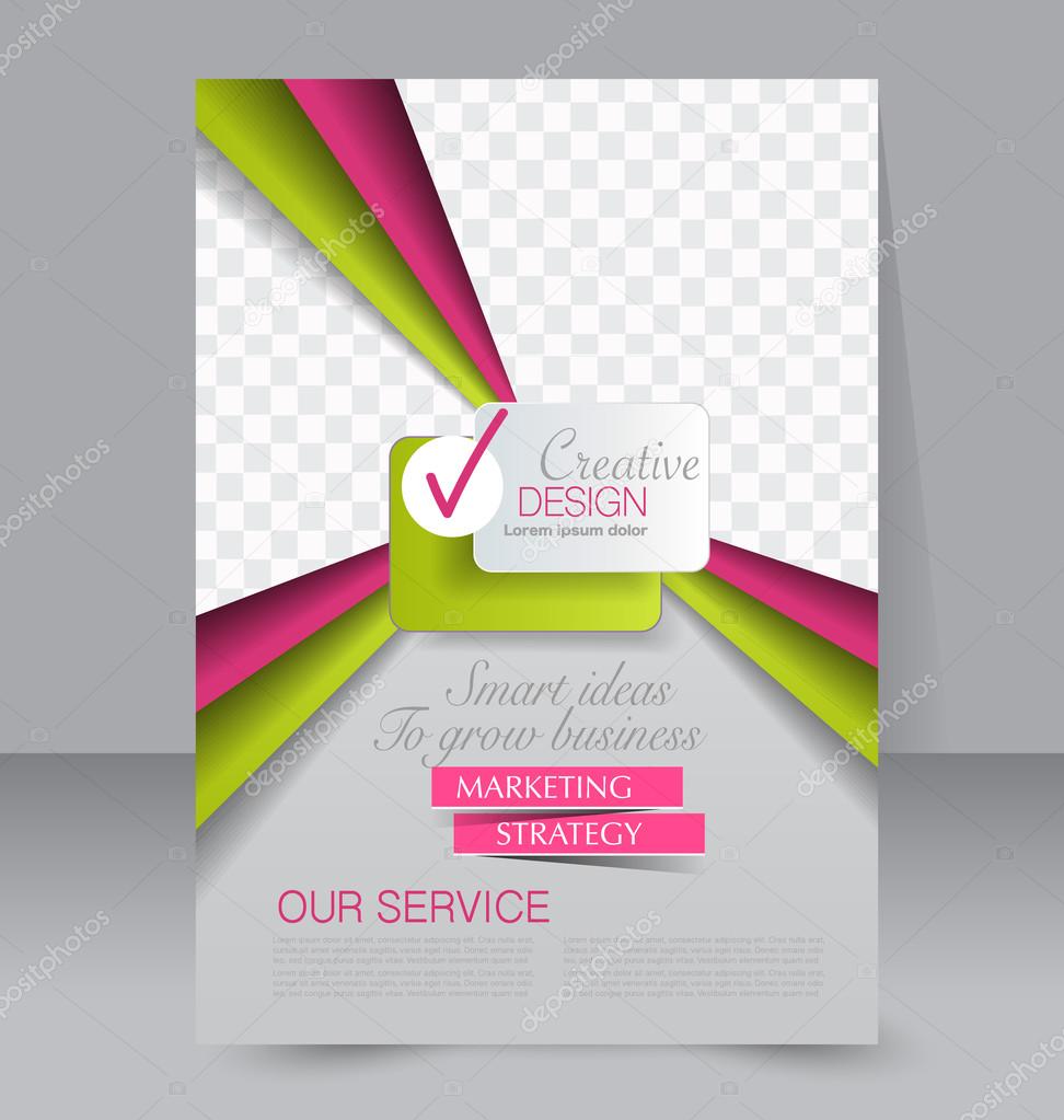 Flyer template. Brochure design. Editable A4 poster