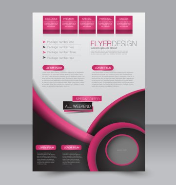 Flyer template. Brochure design. Editable A4 poster