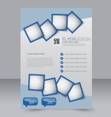Flyer template. Brochure design. Editable A4 poster